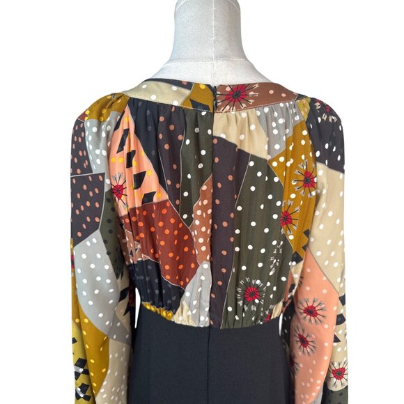 Traffic People Size Medium Multicolor Patchwork Balloon Sleeve Dress NWt - Picture 8 of 16
